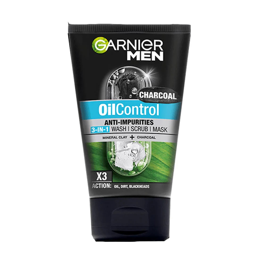 Garnier Men Charcoal Oil Control Anti Impurities 3 in 1 Face Wash 100ML